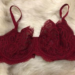 Victoria's Secret Unlined Red Lace Bra